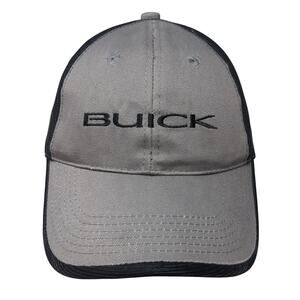 Buick Strapback Baseball Cap Gray One Size Adjustable Embroidered Vented Holes